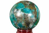 Polished Malachite & Chrysocolla Sphere - Peru #211064-1